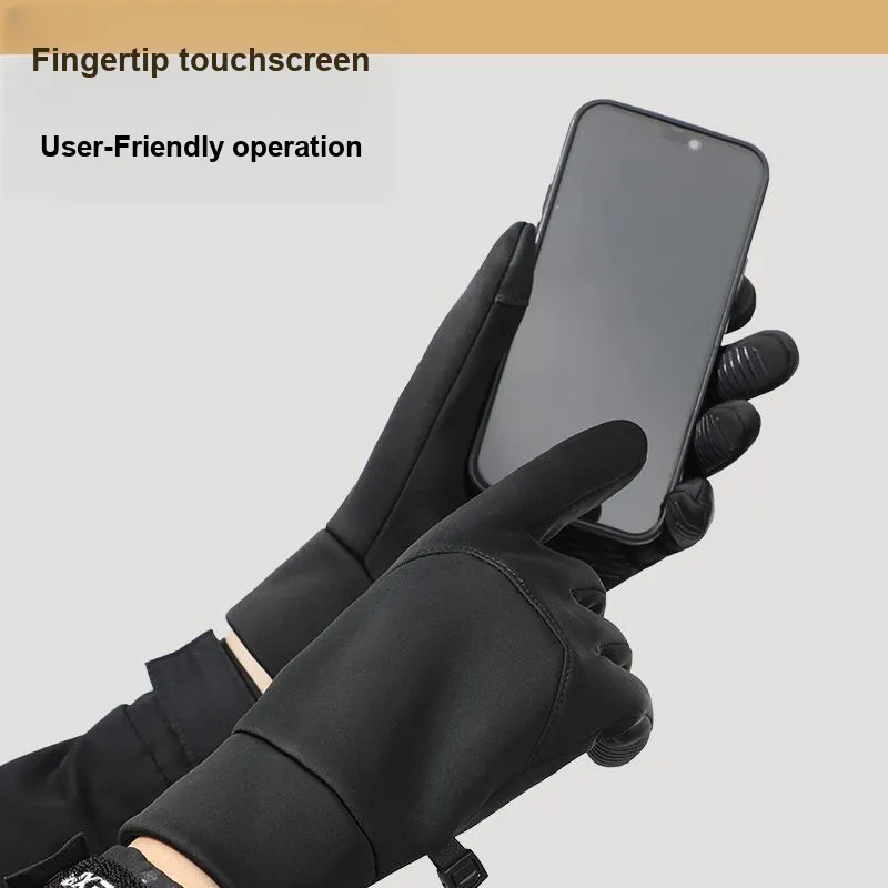 Shizhu Thickened And Fleece Lined Knit Gloves Men's-1