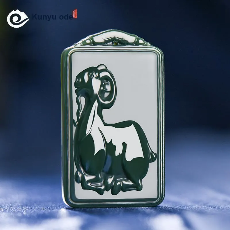 KUNYUYAO Hetian Jade Pendants Green Jade Unisex-36
