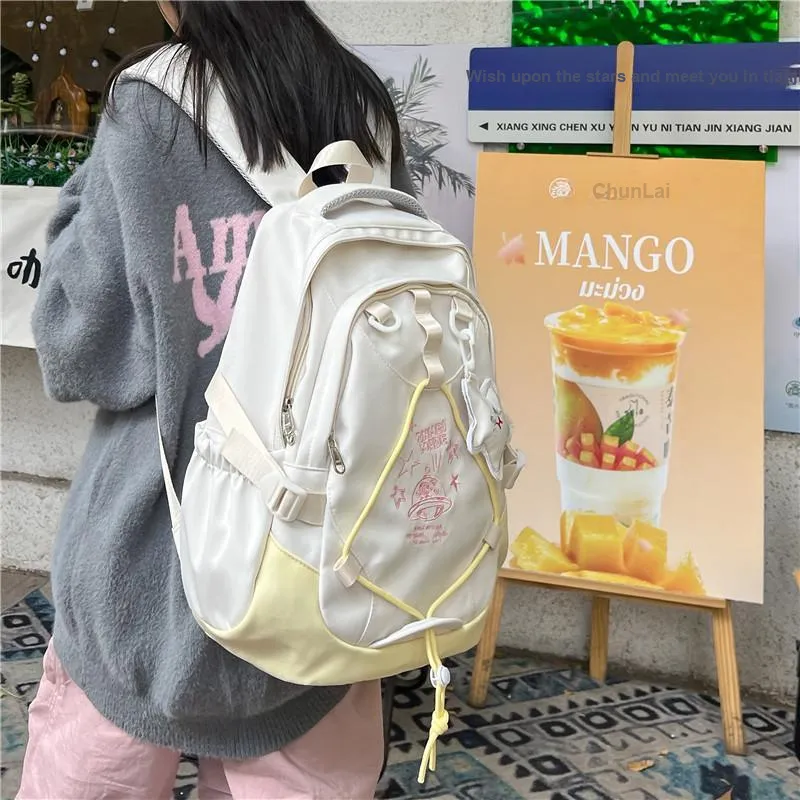 KAMLUI Nylon Fabric Backpack Unisex Multicolor-7