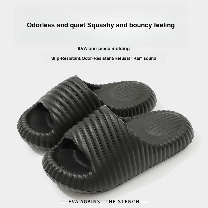 Foot Recreation Squashy And Bouncy Feeling Slippers Summer Indoor Home Platform Slip Resistant Bathroom Couple Slippers-9