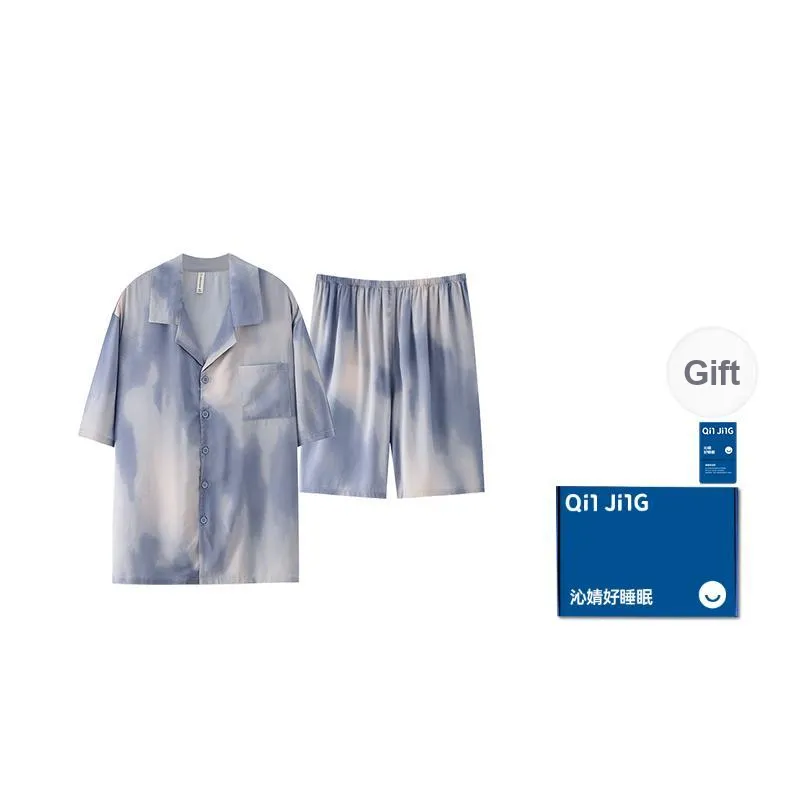 Qin Jing Pajama Set Unisex Blue-0