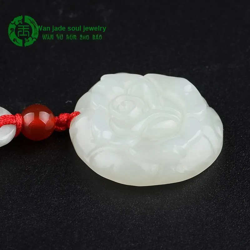 WANYUHUN Hetian Jade Pendants White Jade Unisex-5