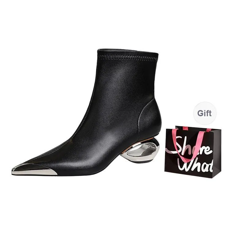 BIGTREE Ankle Boots Women's Gold/Silver-3