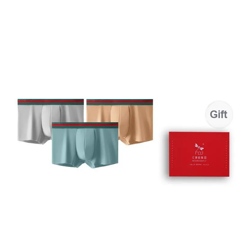 RED DRAGONFLY Cotton Panties Men's 3 Pack Gift Box Set-12