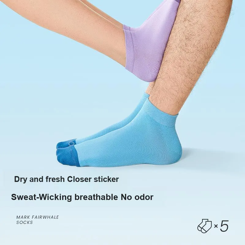 FAIRWHALE Ankle Socks Men's 5 Pack-3