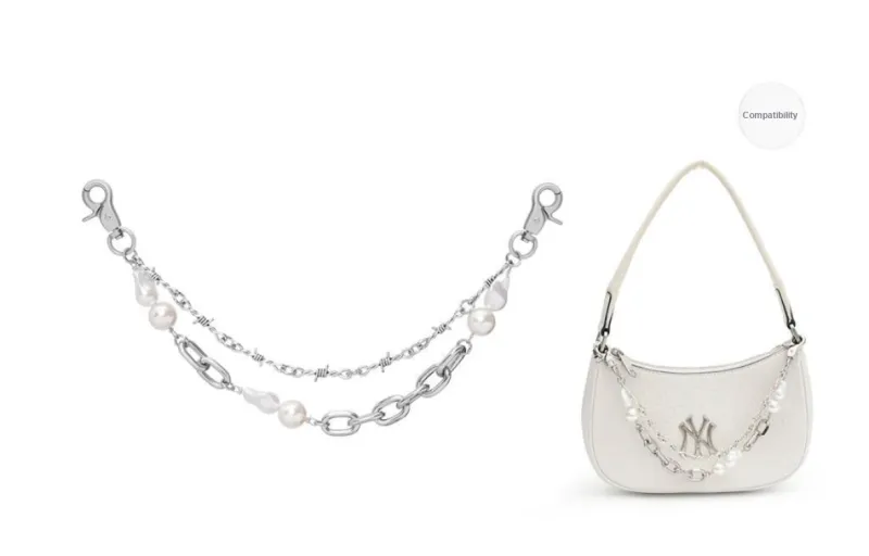 Lan Bao Fan Metal, Alloy Women's Bag With Pearl Decorative Chain Women's Silver-0