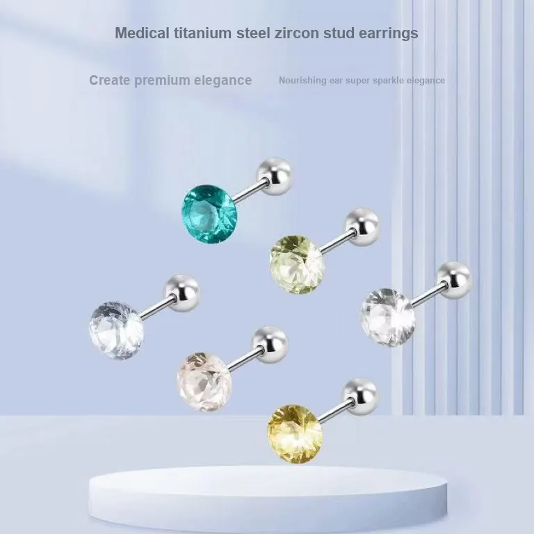 GUDUD Titanium Steel Stud Earrings Unisex-2