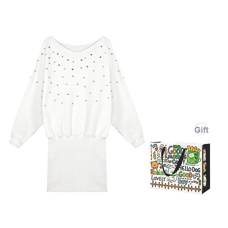 ZVJH Long Sleeved Dress Women's Ecru