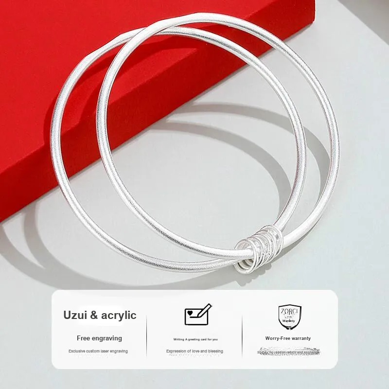LIUXIN S 999 Fine Silver Sterling Silver Bracelets Women's-3