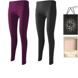 Women's 2-Pack 1 Pants (Purple+Black) Thickened and Fleece-Lined/Slim Fit