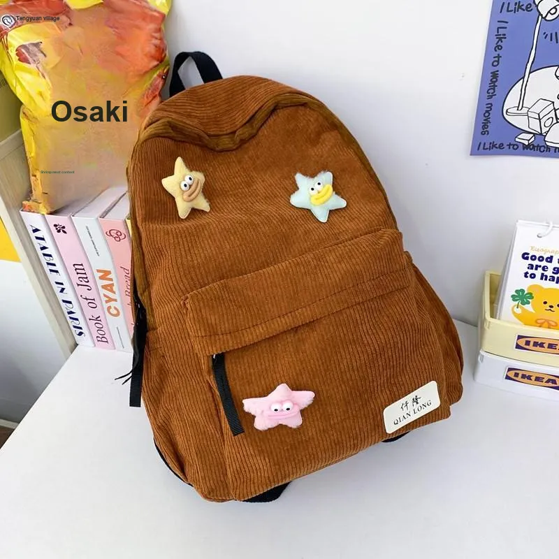 Alcohol Dragon Corduroy Backpack Women's Multicolor-17