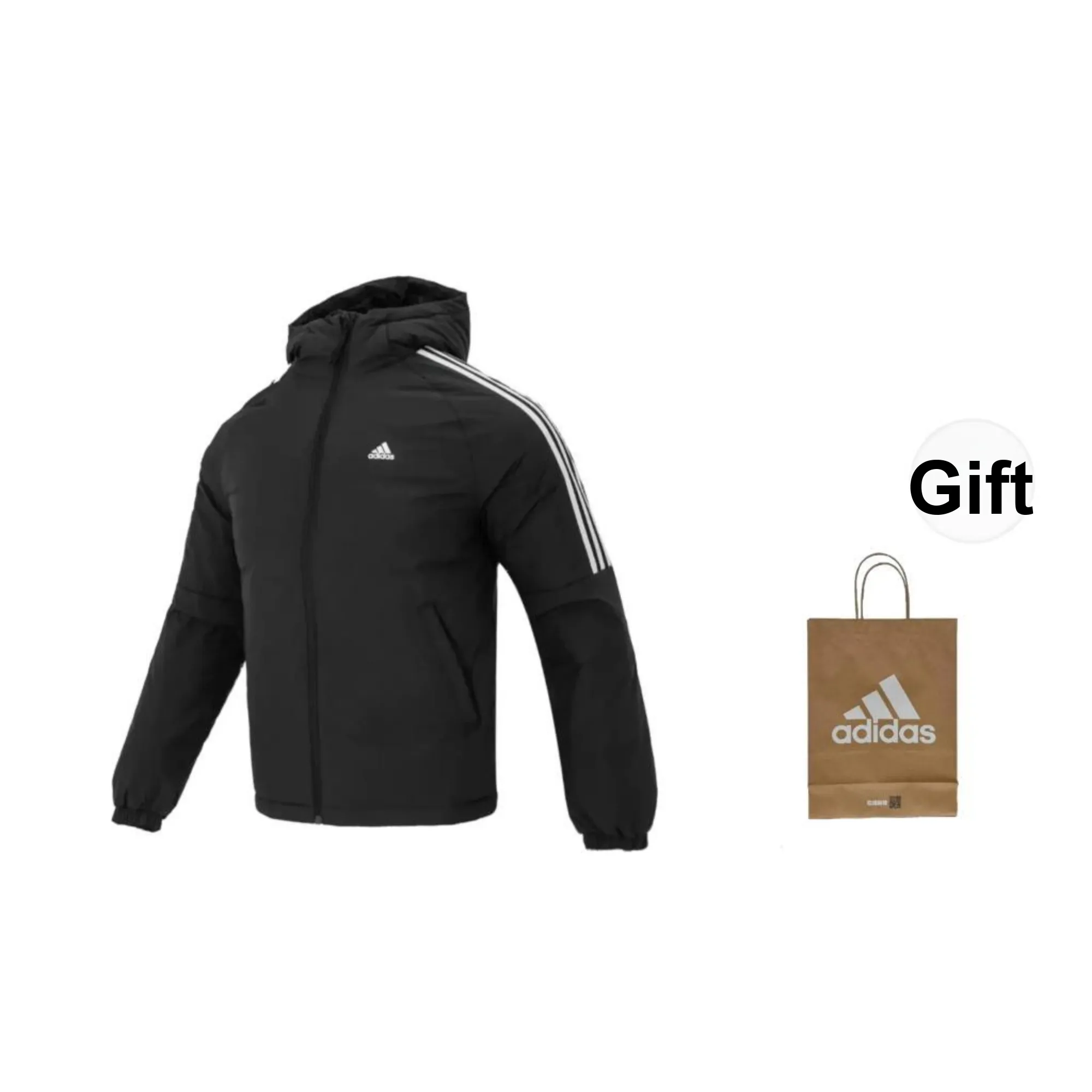 Adidas Down Jackets Men's Black Shopping Bag Included