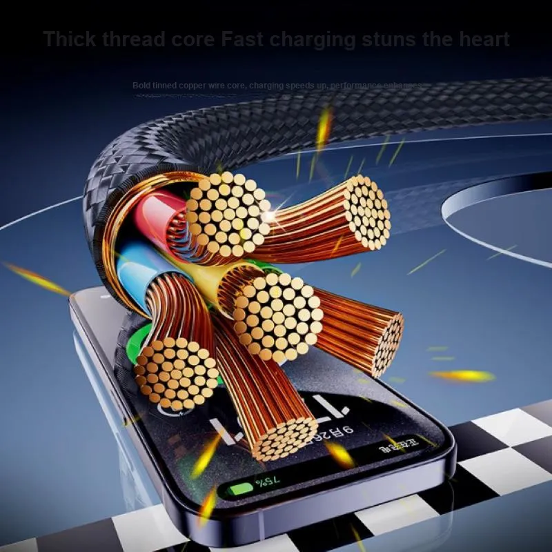 PISEN LT-AP74 A To C C To L High-Density Woven PD Fast Charging Cables-2