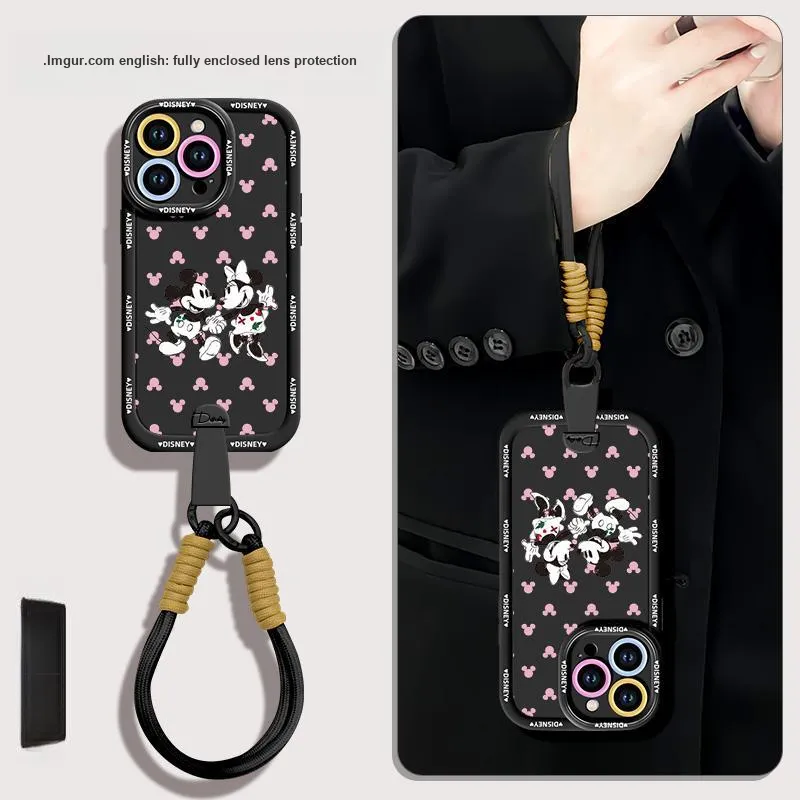 Disney Silicone Material Cute Crossbody Backpack Handheld Phone Cases Compatible With Apple 16/15/Plus/14/13/Pro/Max-1