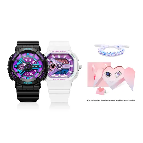 Disney Mickey Series Электронные + кварцевые часы с механизмом ремешок из полиуретана унисекс черный циферблат