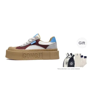 GONGJI Square Inches Skateboard Shoes Unisex Low Top Red