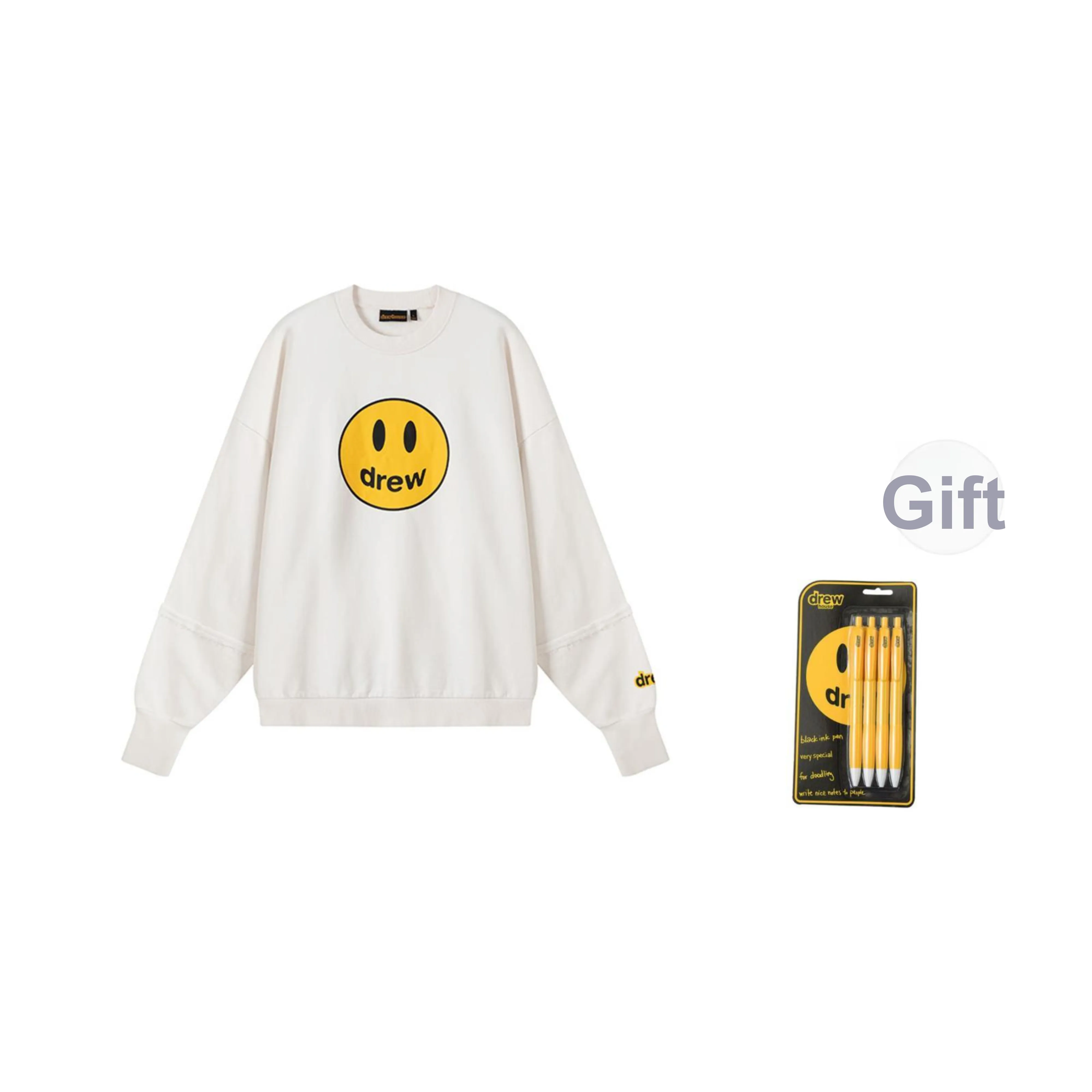 Drew House Smiley Collection Свитшот Унисекс Белый
