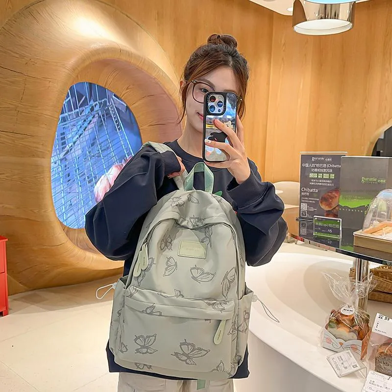 KAMLUI Nylon Backpack Regular Unisex Ecru/Gray/Black/Green-26