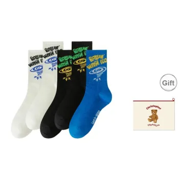 Caramella Mid Calf Socks Men's Shopping Bag Combo Set