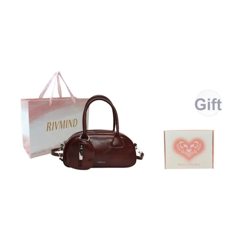 RIVMIND PU Shoulder Bag, Crossbody Bag, Handbag Regular Unisex Black/Red/Coffee/Brown-25