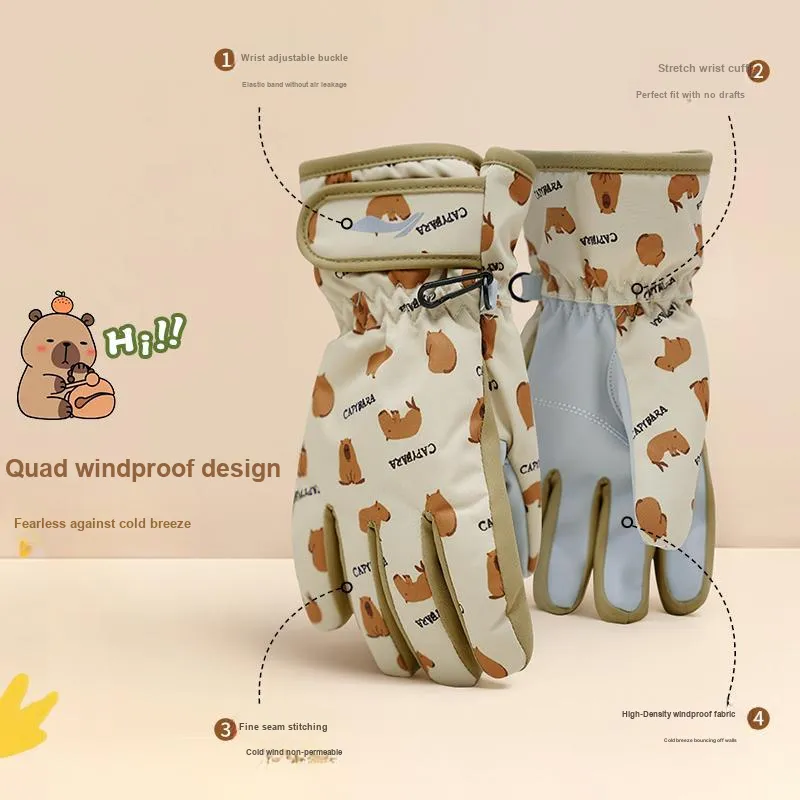 LiNing Ski Gloves Windproof And Rainproof, Cold Resistant Thermal Gloves Kids'-2