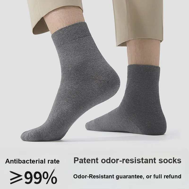 INVISIBLE Mid Calf Socks Men's 5 Pack Mixed Color-3