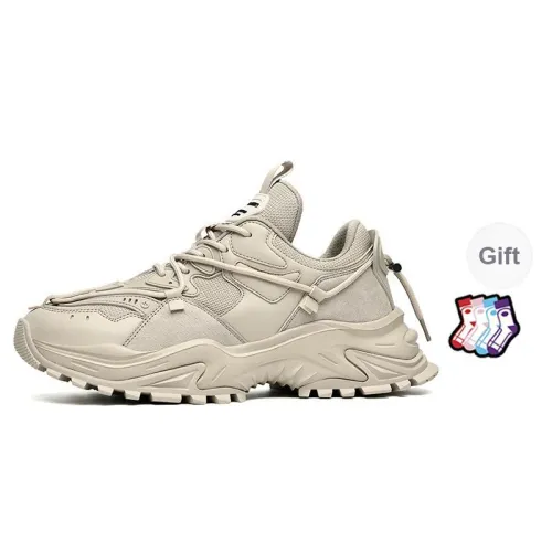 Masongarments Shark Tooth No. 2 Height Increasing Wear Resistant Low Top Chunky Sneakers Unisex Beige