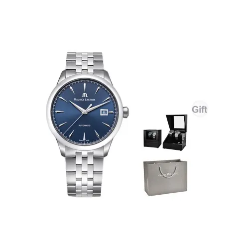 Мужские наручные часы Maurice Lacroix Автоматический Механический Механизм 40 мм синий циферблат ремешок из нержавеющей стали