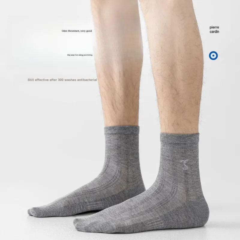 PIERRE CARDIN Mid Calf Socks Men's 5 Pack Box Included-3