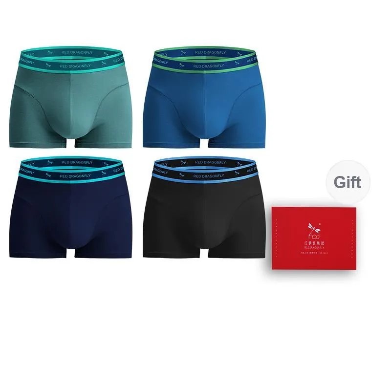 RED DRAGONFLY Cotton Panties Men's 4 Piece Gift Box Sets-11