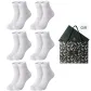 Crew 6 Pack Box Included (6 Pairs White 0 Image Color) 100% cotton Antibacterial/Mesh Breathable/Shopping Bag Included