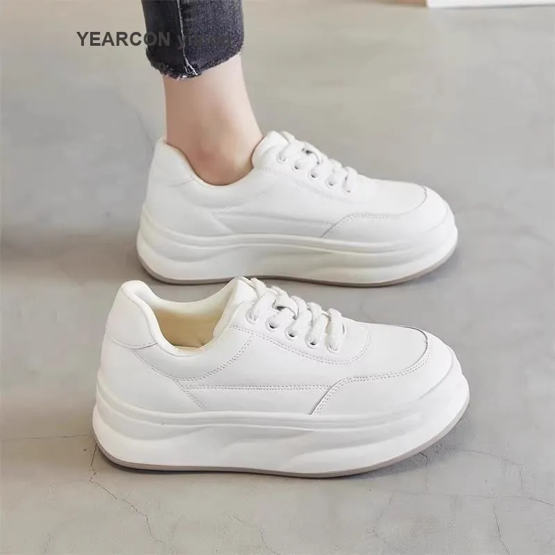 YEARCON Low Top Skateboard Shoes Women's Ecru-1