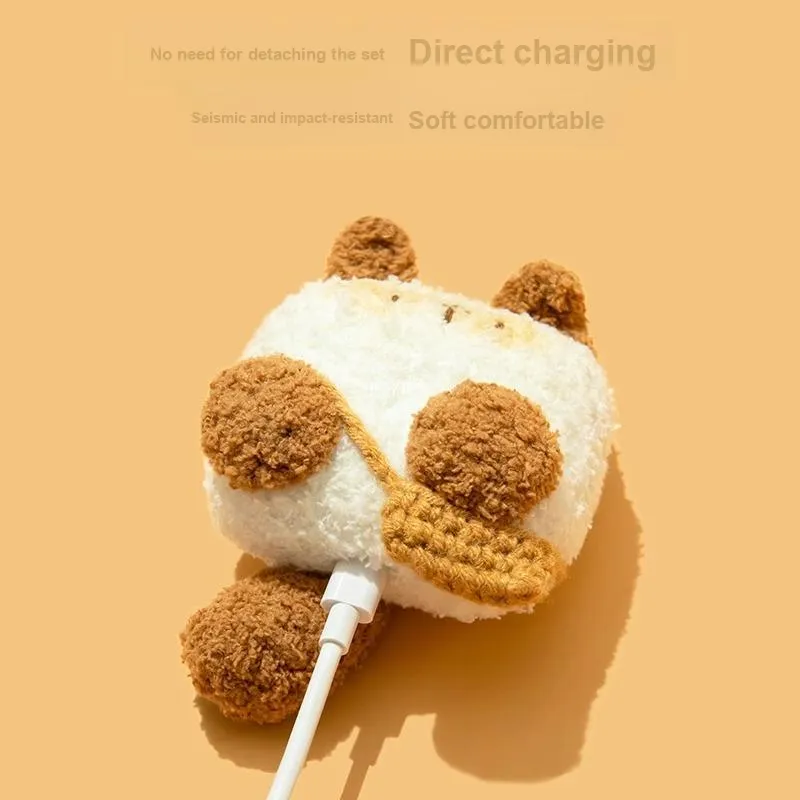 Wei Xin Compatibility With Apple AirPods 4/2/3/4th Generation/AirPods Pro/Pro 2 Plush Siamese Cat Headphone Cases-2
