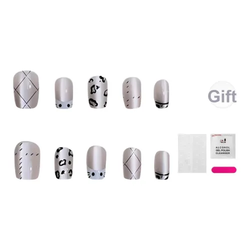 JIABITU Cute Черная Пантера False Nail Короткий LADDER Однотонный Jump Color Instagram Style