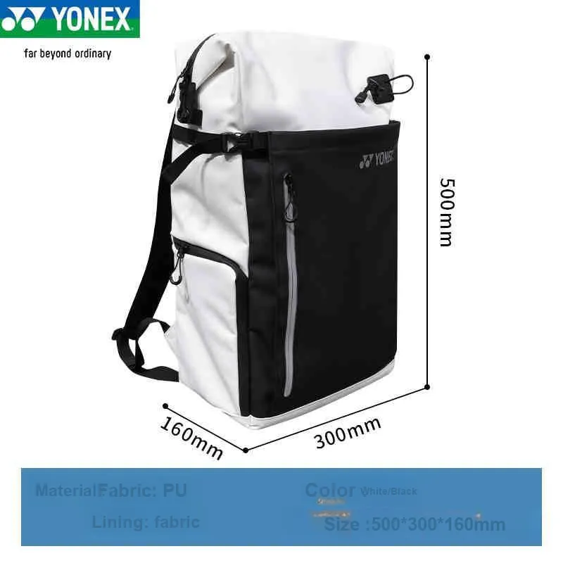 YONEX Badminton Racket Bags Casual Style Backpack White Black Unisex-1