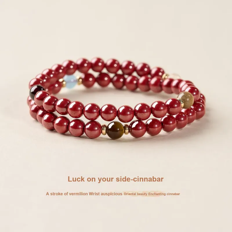 MCK Reconstructed Cinnabar Jade Bracelets Women's-2