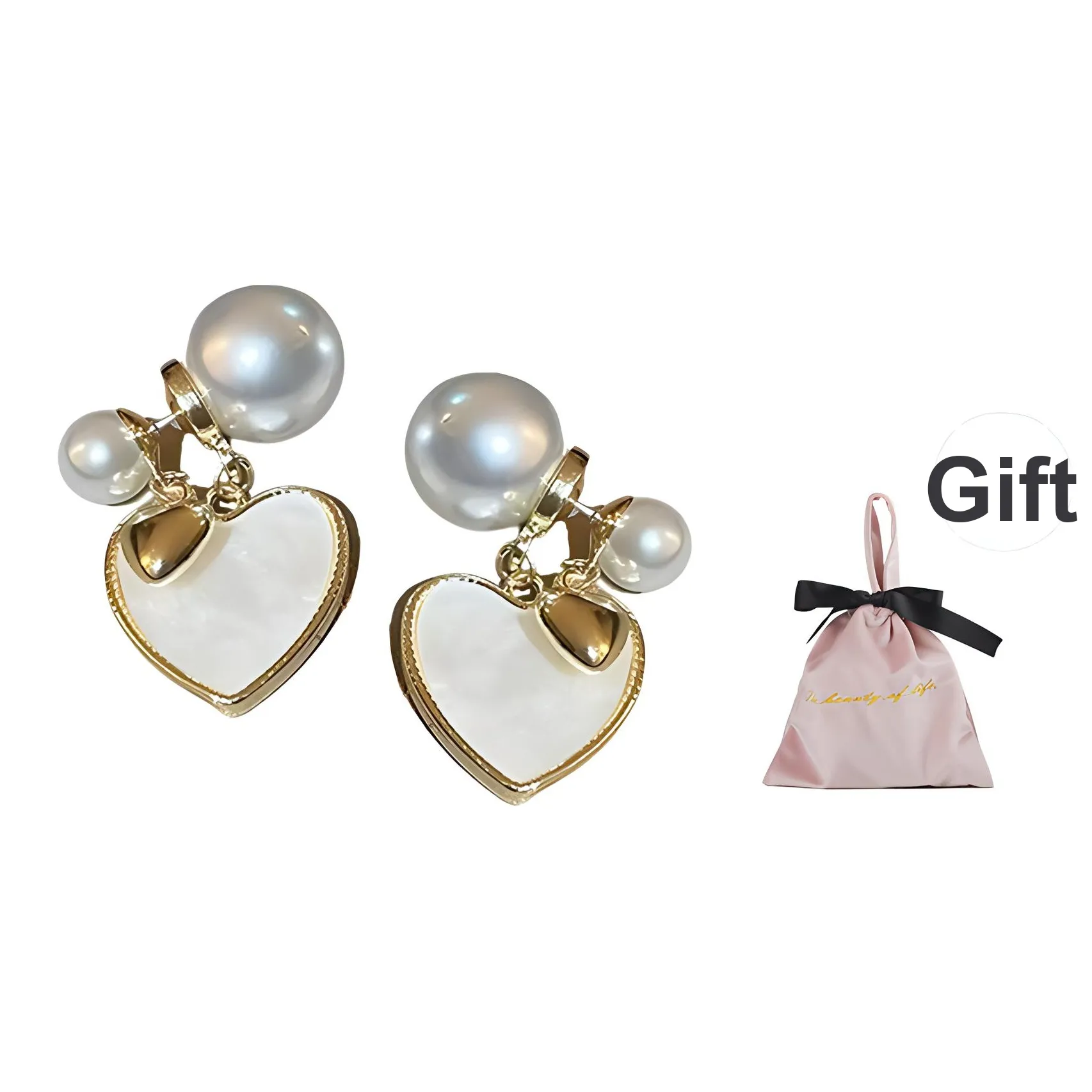 Wakfu Жемчужная раковина Золотой покрытый медный 925 пробы стерлинговое серебро серьги-булавки женские