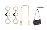 (Gold-Tone) Black Moon Bright*2+Decorative Chain 40cm