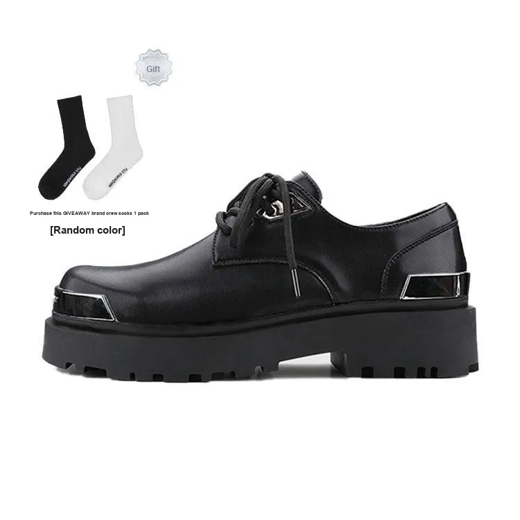 HANQIAORIJI Future Series Big Head Derby Casual Shoes Unisex Black