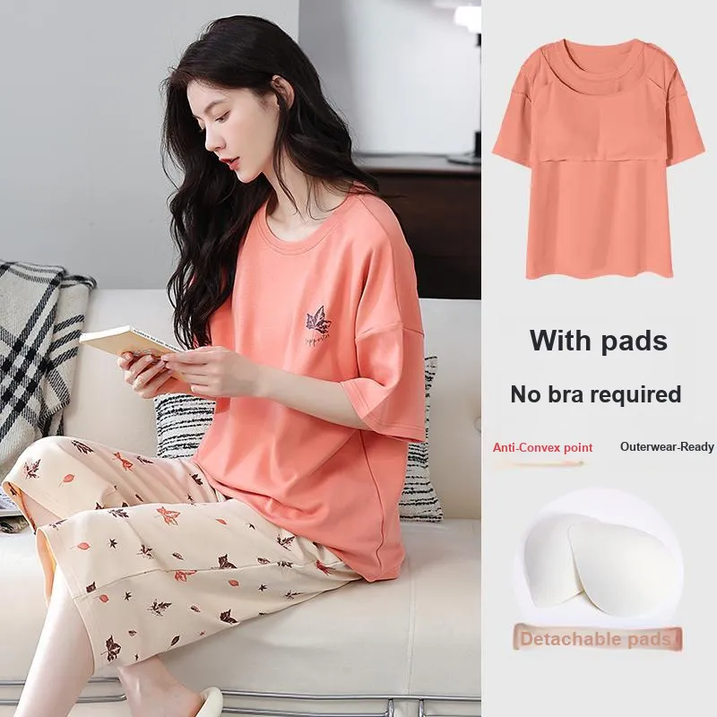 FENTENGCARE Pajama Set Women's Coral-3