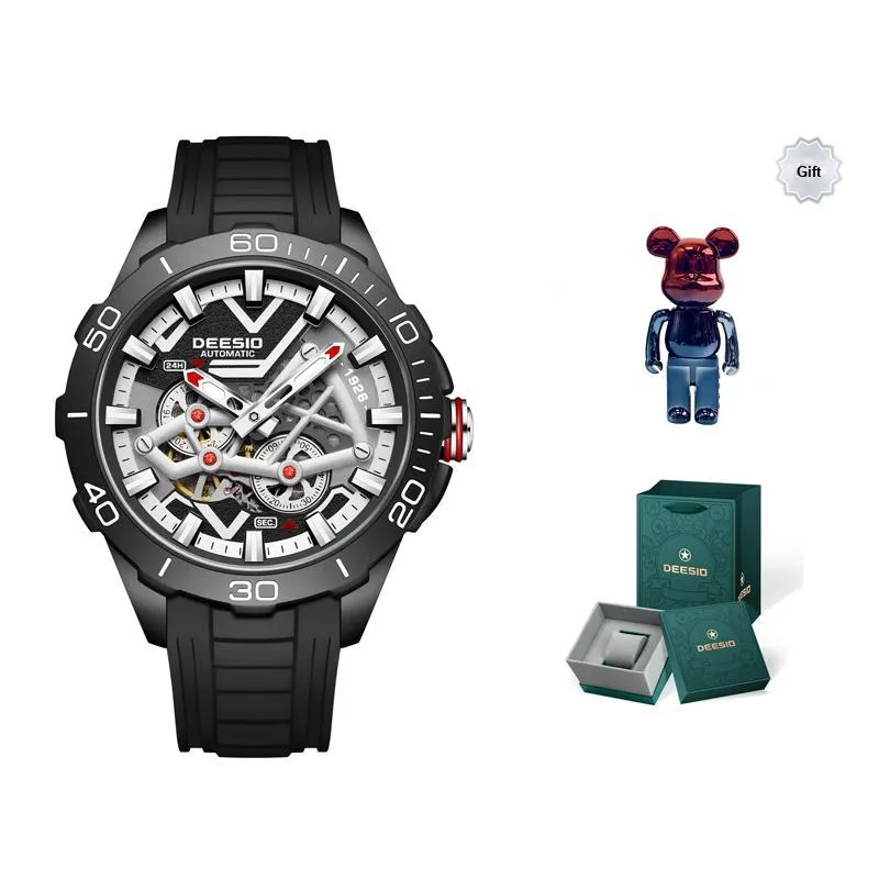 DEESIO Automatic Mechanical Movement Watch Unisex Black Dial