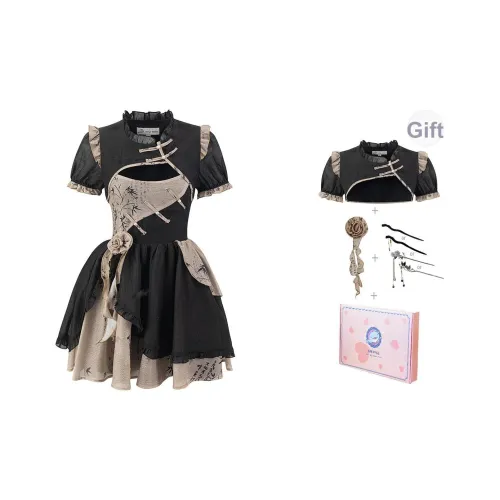 Tokyo Season Короткий рукав Платье Женское Gift Box Set Черный