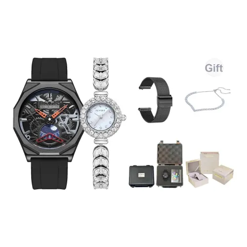 FEYERT Fayette Романтические Promise Парные часы Черный воин × Русалка Роскошь Стразы Украшенный Кварцевый механизм