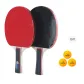 Foam Case Double Rackets[Shakehand Grip-H3002]+2 Line Protectors+3 Table Tennis Balls
