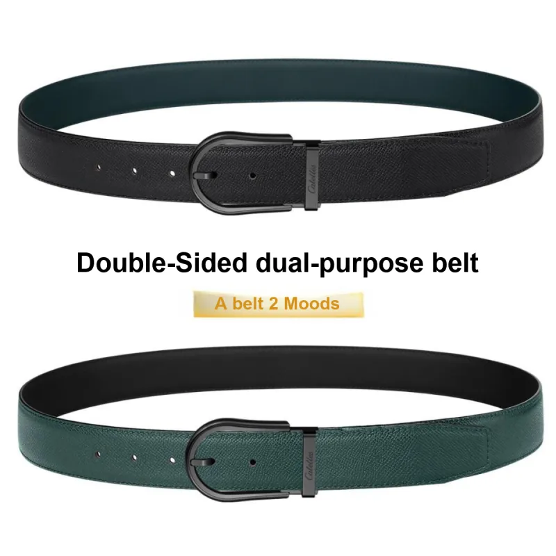 CATELLES Dual Sided Soft Top Grain Cow Leather Leather Belts Men's 3.5cm-24