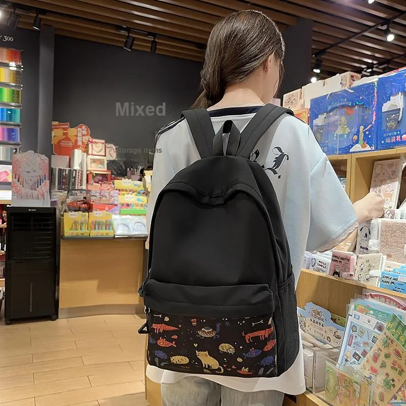 Kewuku Nylon With Mesh Backpack Unisex Multicolor-12