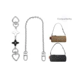 Silver (Decorative Chain 40cm+Black White Four-Leaf Clover Heart Clasp 16cm)