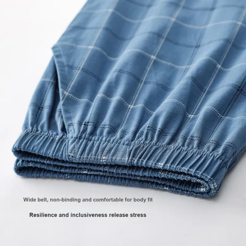 FARO Pajama Pants Men's Blue Plaid-4
