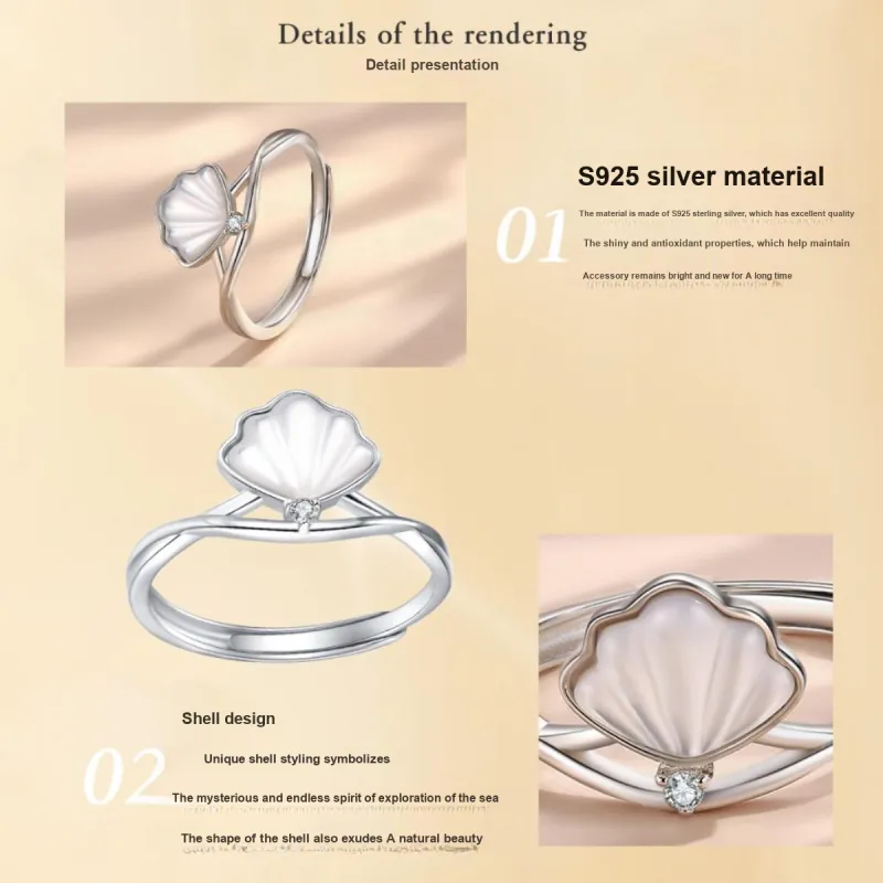 LAOMIAO 925 Sterling Silver Case Rings Women's-1