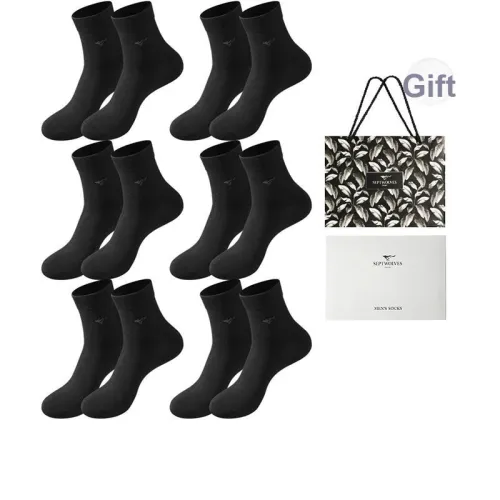 SEPTWOLVES Носки Crew Мужские упаковка из 6 пар набор в подарочной коробке + сумка для покупок